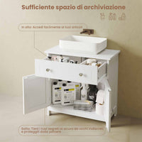 Mobile Sottolavabo per Bagno Mobile da bagno a 2 Ante 60x30x60 cm Bianco