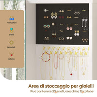 Toeletta con Specchio LED Regolabile in 3 Colori e Luminosità e 5 Cassetti 6 Ripiani Portaoggetti Bianco