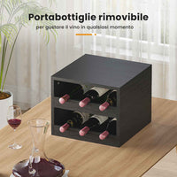 Armadio da Cucina con Multiprese Ripiani Regolabili 3 Cassetti Portabottiglie Estraibile 103,5x40x180 cm Nero