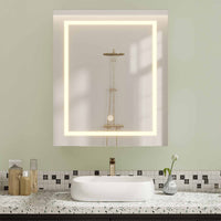 Armadietto a Specchio da Bagno con Illuminazione LED e Ripiani Regolabili Bianco