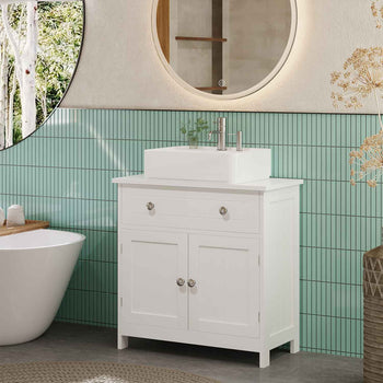 Mobile Sottolavabo per Bagno Mobile da bagno a 2 Ante 60x30x60 cm Bianco