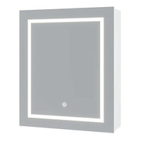 Armadietto a Specchio da Bagno con Illuminazione LED e Ripiani Regolabili Bianco