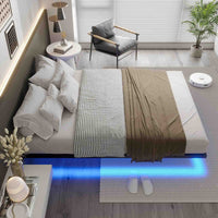 DE.SIKAIC Betten Metall Bettgestell mit LED Beleuchtung und Lattenrost, Schwarz(ohne matratze)